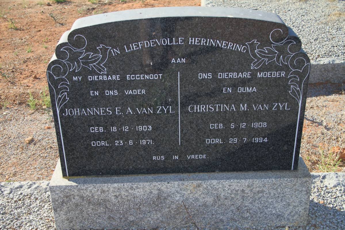 ZYL Johannes E.A., van 1903-1971 &amp; Christina M. 1908-1994