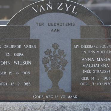 ZYL John Wilson, van 1905-1985 &amp; Anna Maria Magdalena STRAUSS 1906-1970