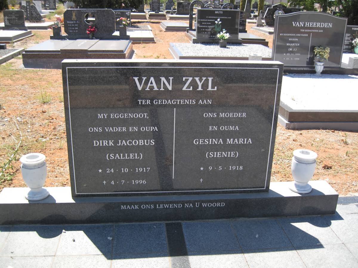 ZYL Dirk Jacobus, van 1917-1996 &amp; Gesina Maria 1918-