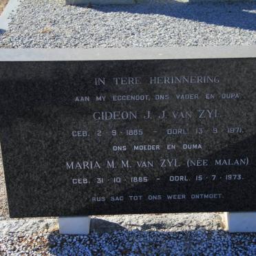 ZYL Gideon J.J., van 1885-1971 &amp; Maria M.M. MALAN 1885-1973