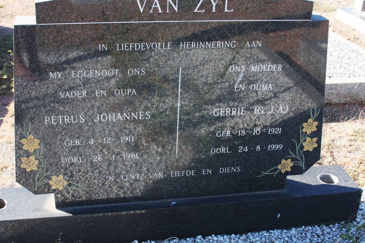 ZYL  Petrus Johannes, van 1911-1981 &amp; G.J.A. 1921-1999