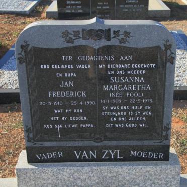 ZYL Jan Frederick, van 1910-1990 &amp; Susanna Margaretha POOL 1909-1975