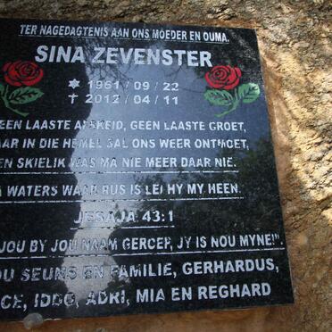 ZEVENSTER Sina 1961-2012