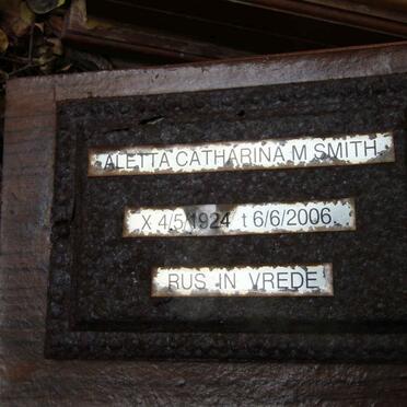 SMITH Aletta Catharina M. 1924-2006