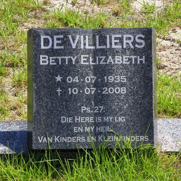VILLIERS Betty Elizabeth, de 1935-2008