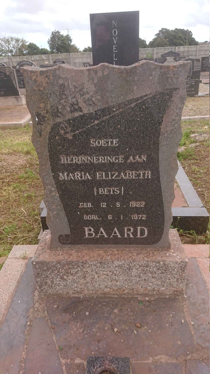 BAARD Maria Elizabeth 1922-1972