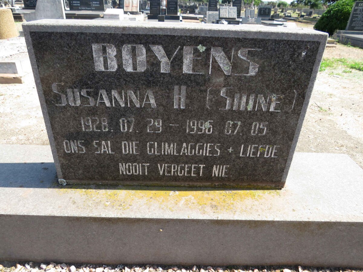 BOYENS Susanna H. 1928-1996