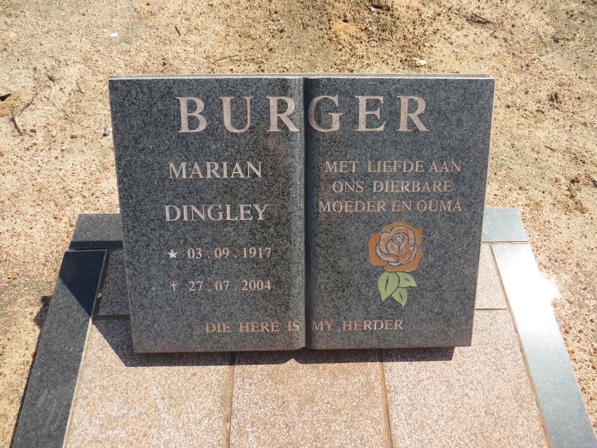 BURGER Marian Dingley 1917-2004