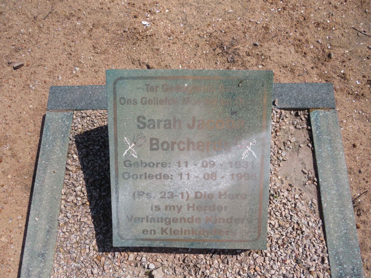 BORCHERDS Sarah Jacoba 1931-1996