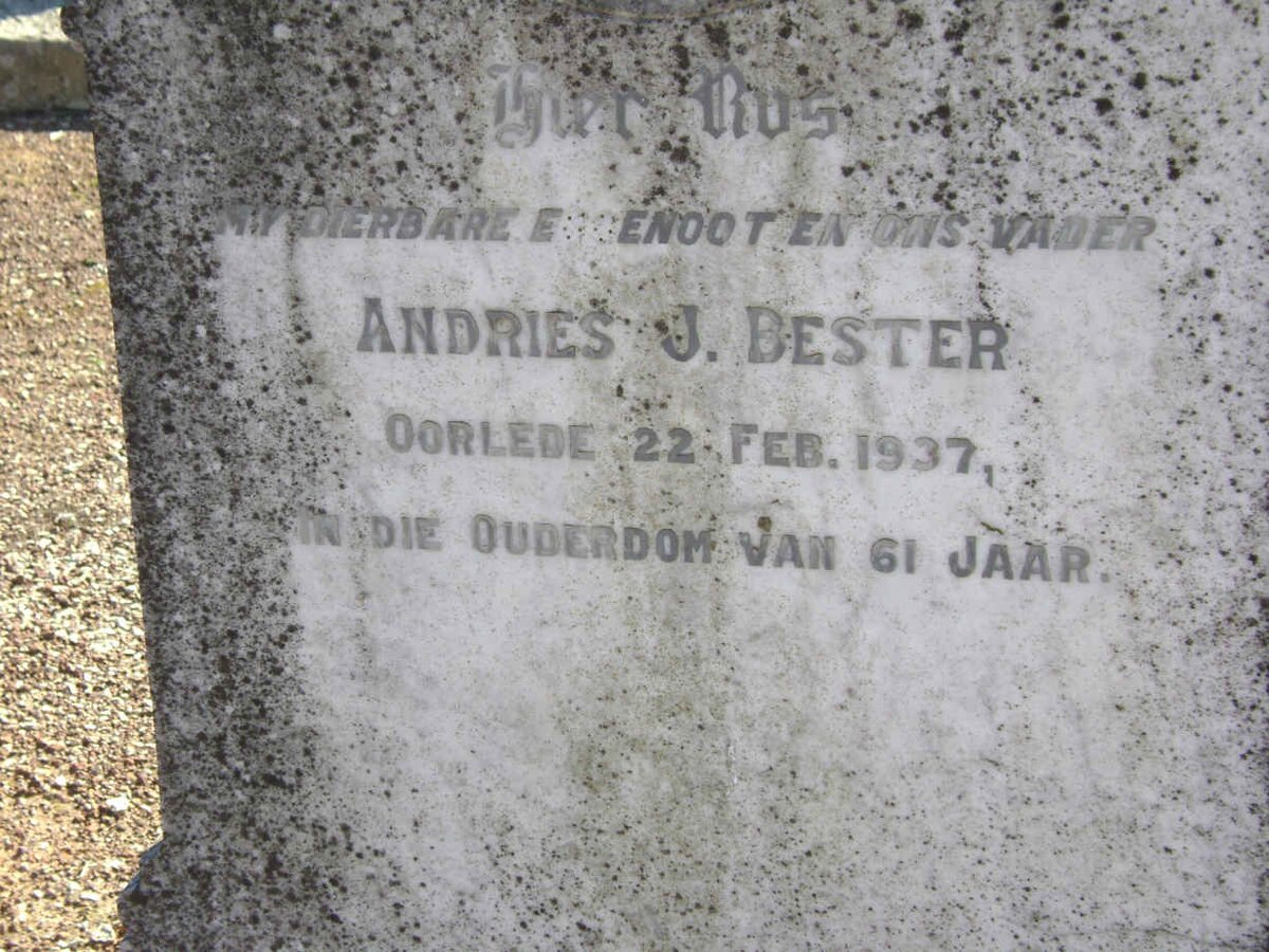 BESTER Andries J.  -1937 