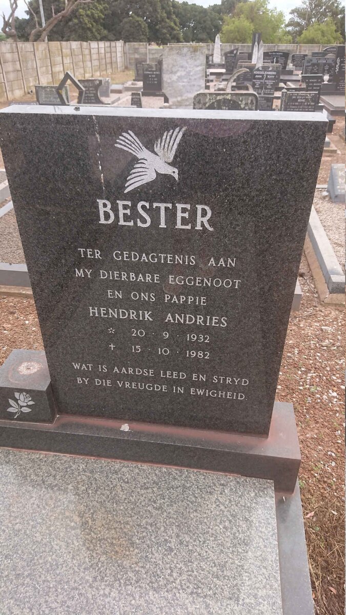 BESTER Hendrik Andries 1932-1982