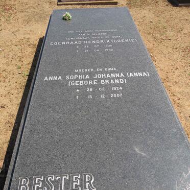 BESTER Coenraad Hendrik 1930-1992 &amp; Anna Sophia Johanna BRAND 1924-2007