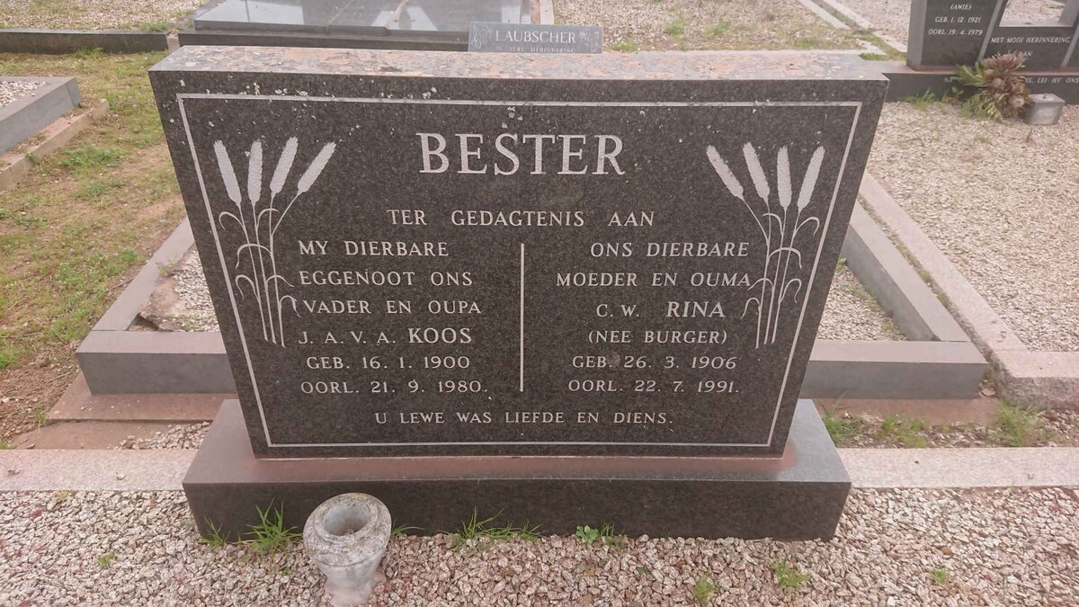 BESTER J.A.V.A. 1900-1980 &amp; C.W. BURGER 1906-1991