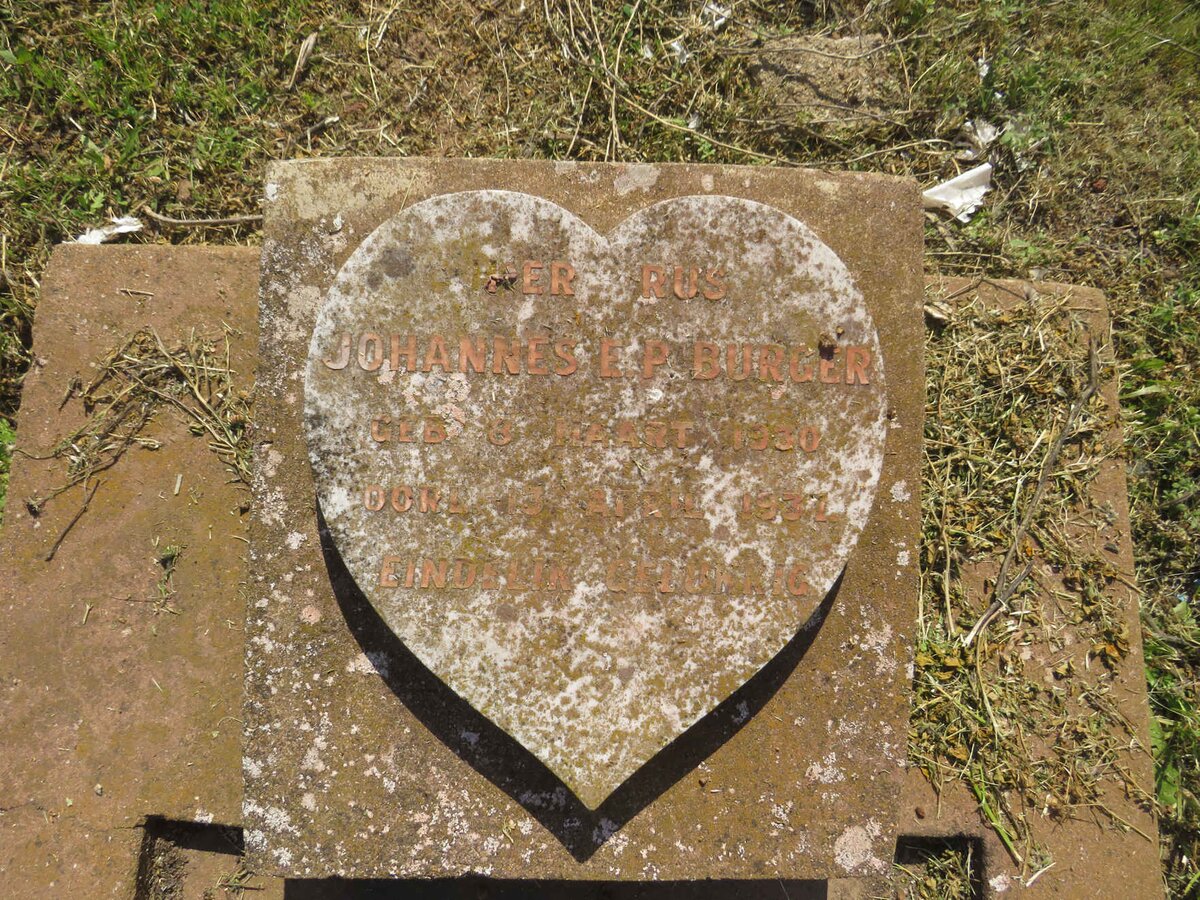 BURGER Johannes E.P. 1930-1931