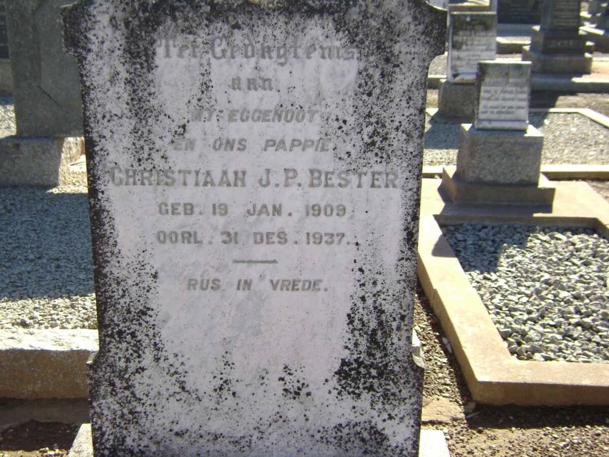 BESTER Christiaan J.P. 1909-1937