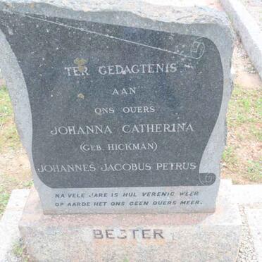 BESTER Johannes Jacobus Petrus 1875-1918 &amp; Johanna Catharina nee HICKMAN 1879-1965