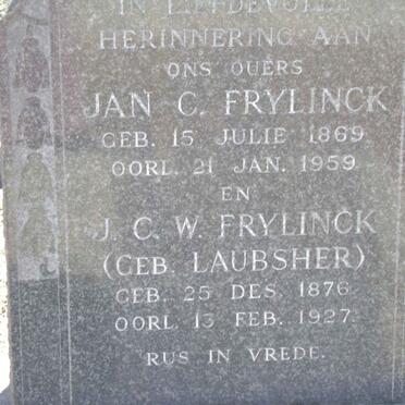 FRYLINCK Jan C. 1869-1959 &amp; J.C.W. LAUBSHER 1876-1927