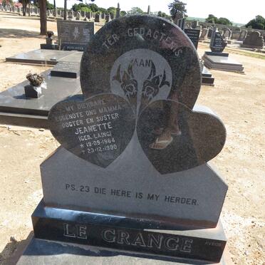 GRANGE Jeanette, le nee LAING 1964-1990