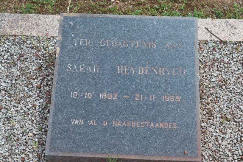 HEYDENRYCH Sarah 1893-1968