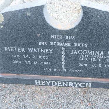 HEYDENRYCH Pieter Watney 1883-1960 &amp; Jacomina Myna LAUBSCHER 1893-1960