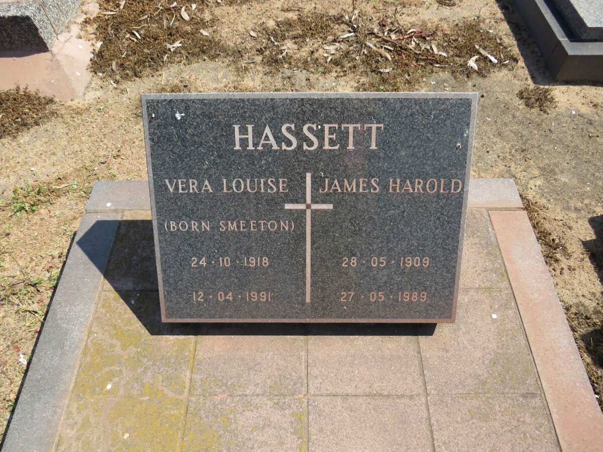HASSETT James Harold 1909-1989 &amp; Vera Louise SMEETON 1918-1991