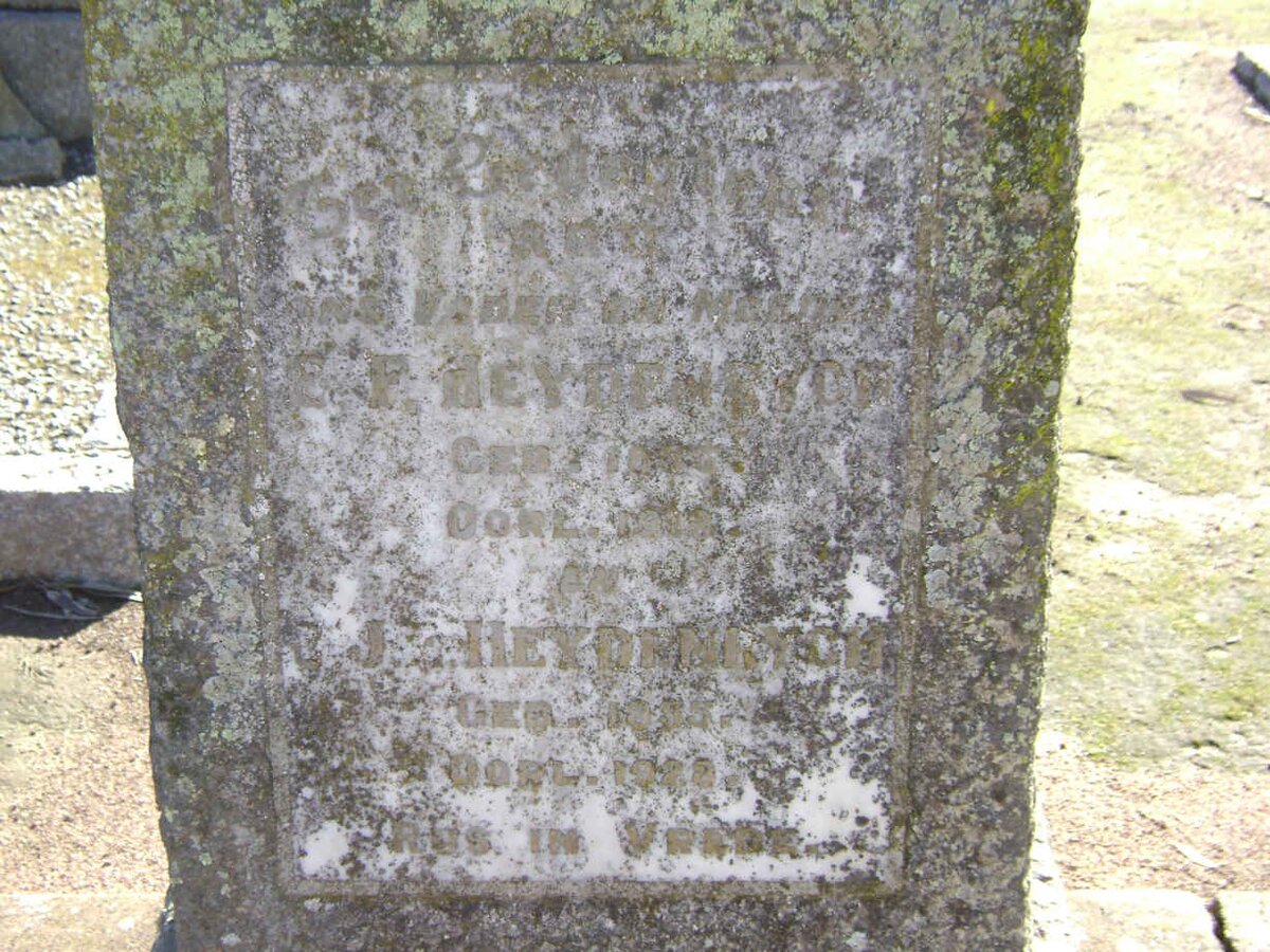 HEYDENRYCH E.F.  1853-1918 &amp; J.J.E. 1855-1928