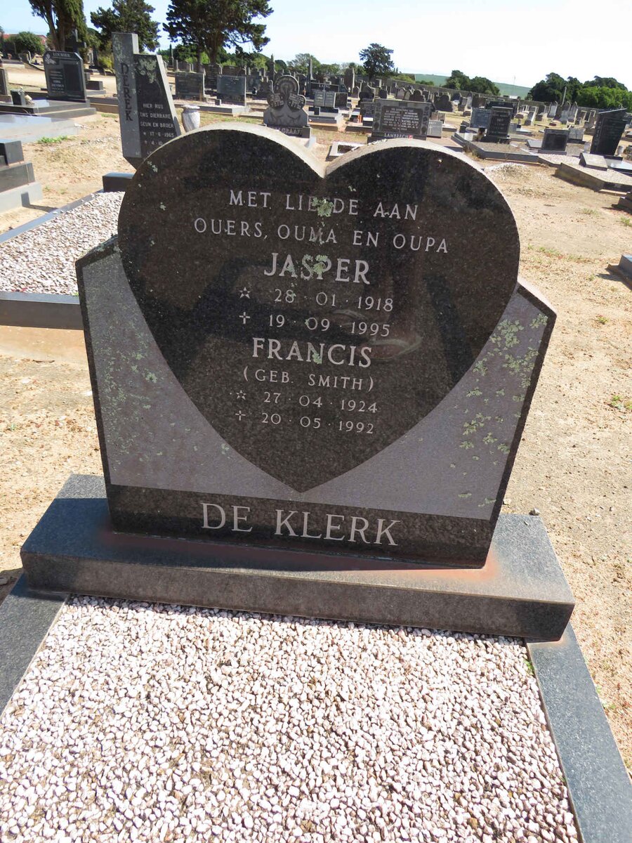 KLERK Jasper, de 1918-1995 &amp; Francis SMITH 1924-1992