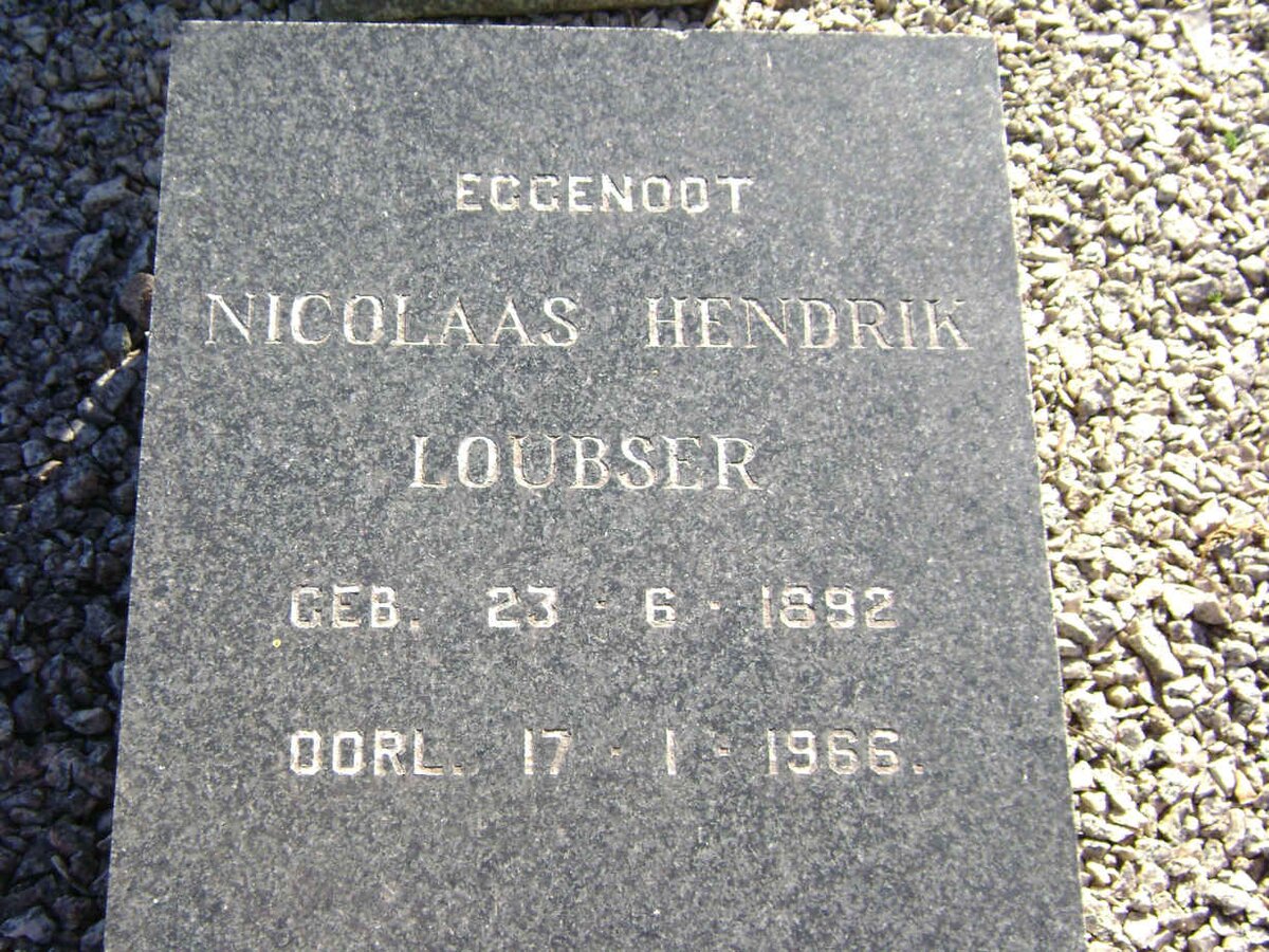 LOUBSER Nicolaas Hendrik 1892-1966