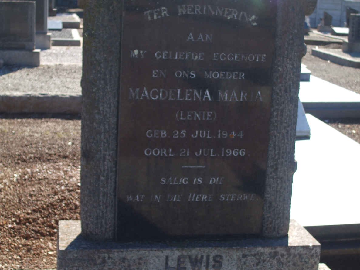 LEWIS Magdelena Maria 1944-1966