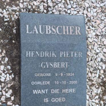 LAUBSCHER Hendrik Pieter Gysbert 1924-2000