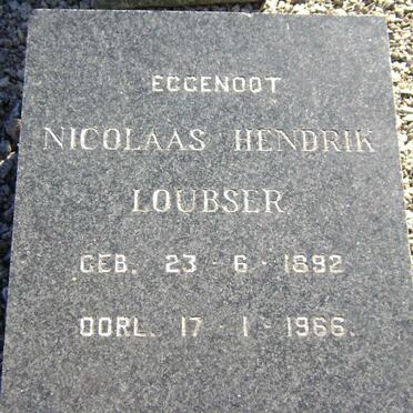 LOUBSER Nicolaas Hendrik 1892-1966