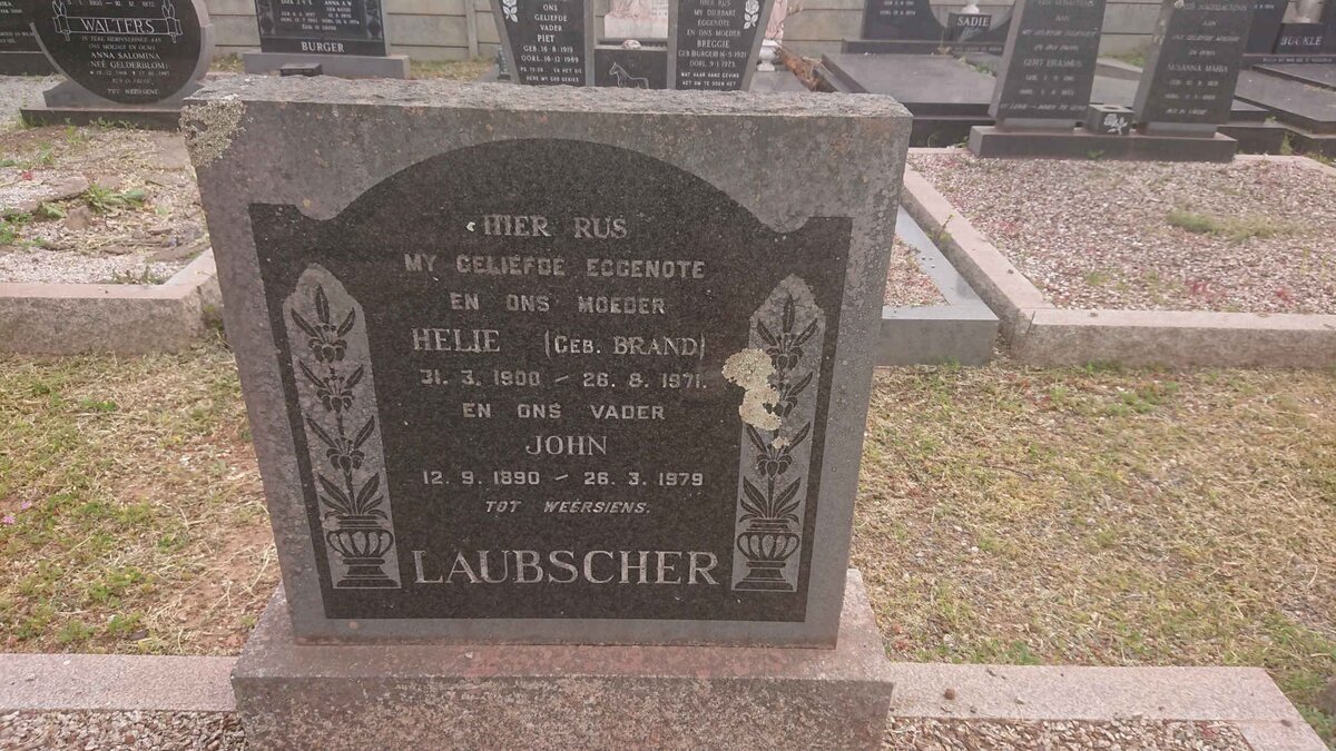 LAUBSCHER John 1890-1978 &amp; Helie BRAND 1900-1971