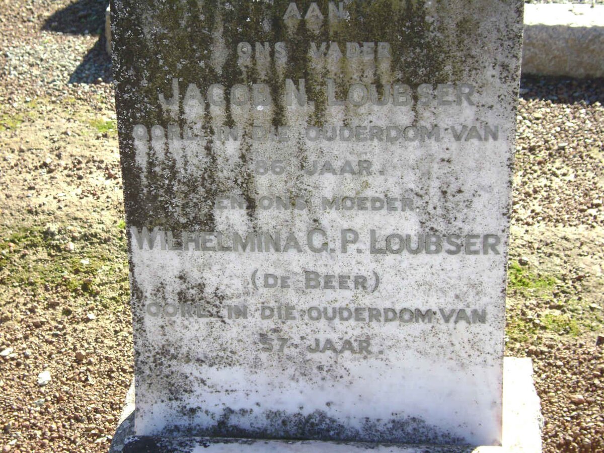 LOUBSER Jacob N.  &amp; Wilhelmina G.P. DE BEER 