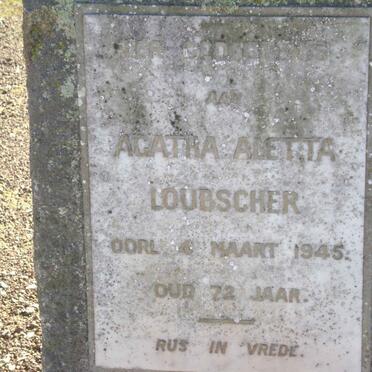 LOUBSCHER Agatha Aletta  -1945 