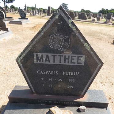 MATTHEE Casparis Petrus 1933-1991