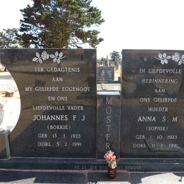 MOSTERT Johannes F.J. 1923-1991 &amp; Anna S.M. 1923-1991