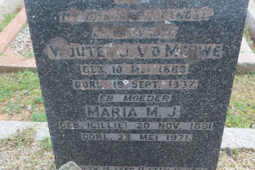 MERWE Wouter J., v.d. 1889-1937 &amp; Maria M.J. CILLIE 1891-1971