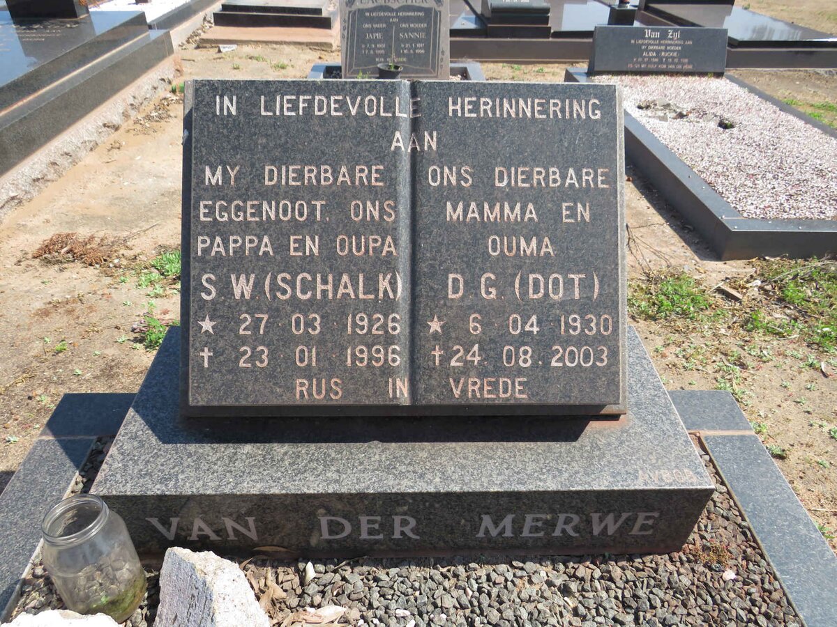 MERWE S.W., van der 1926-1996 &amp; D.G. 1930-2003