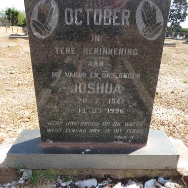 OCTOBER Joshua 1947-1996