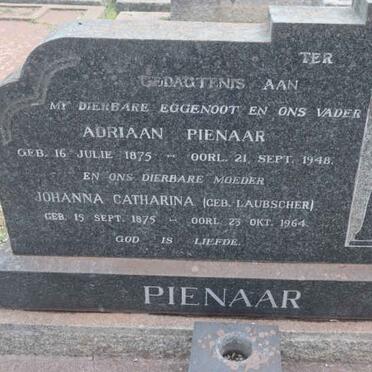 PIENAAR Adriaan 1875-1948 &amp; Johanna Catharina LAUBSCHER 1875-1964