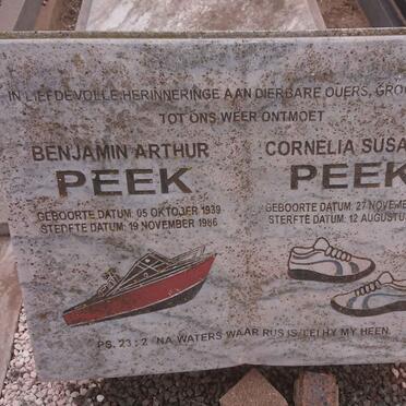 PEEK Benjamin Arthur 1939-1986 &amp; Cornelia Susanna 1941-2005