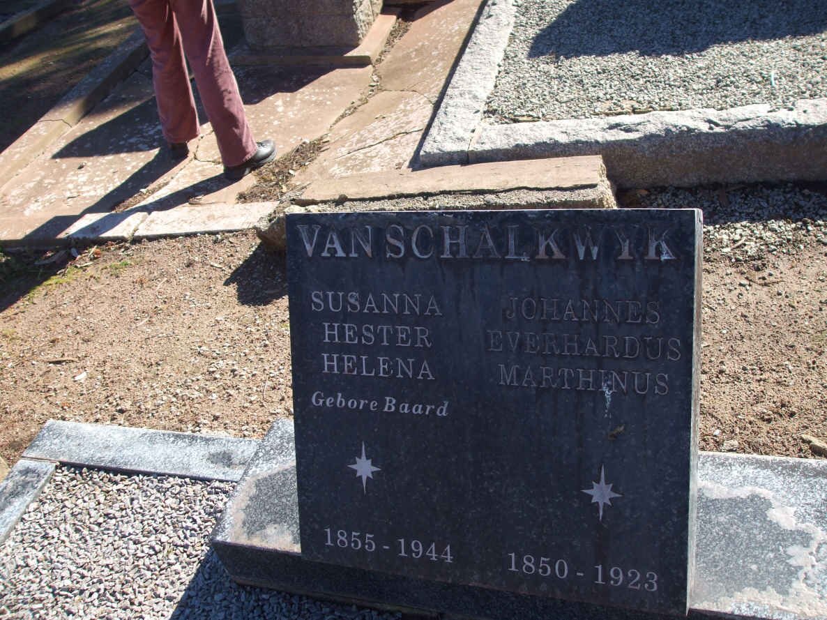 SCHALKWYK Johannes Everhardus Marthinus, van 1850-1923 &amp; Susanna Hester Helena BAARD 1855-1944