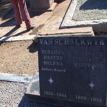 SCHALKWYK Johannes Everhardus Marthinus, van 1850-1923 &amp; Susanna Hester Helena BAARD 1855-1944
