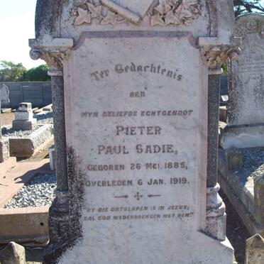 SADIE Pieter Paul 1885-1919