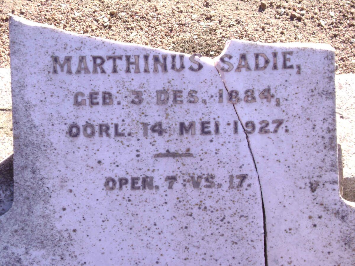 SADIE Marthinus  1884-1927