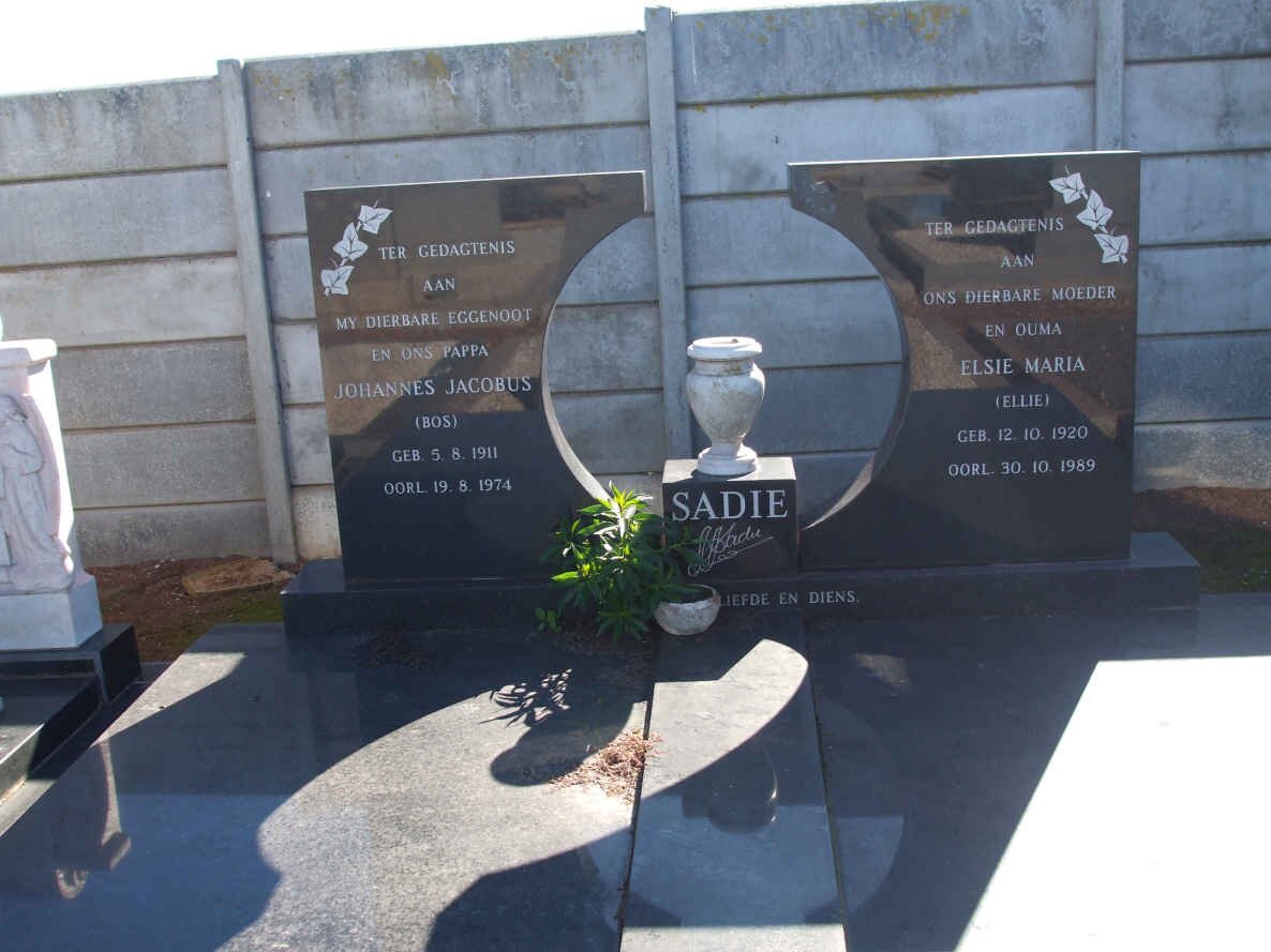 SADIE Johannes Jacobus 1911-1974 &amp; Elsie Maria 1920-1989