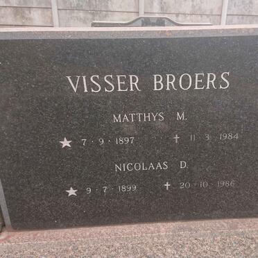 VISSER Matthys M. 1897-1984 :: VISSER Nicolaas D. 1899-1986