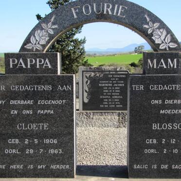 FOURIE Cloete 1906-1963 &amp; Blossom 1909-1979