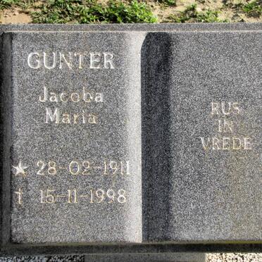 GUNTER Jacoba Maria 1911-1998