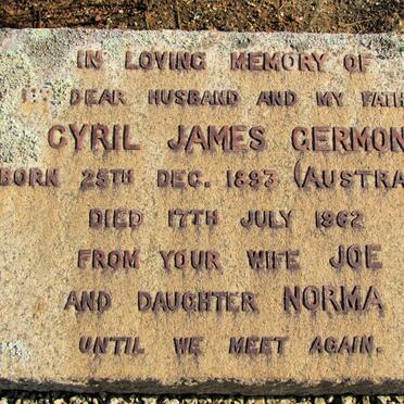 GERMON Cyril James 1893-1962